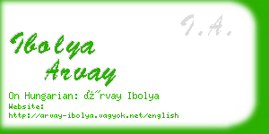 ibolya arvay business card